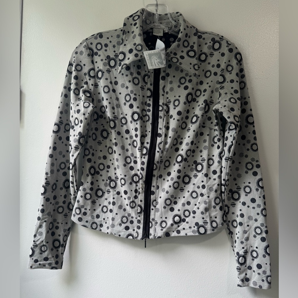 Alberto Makali Gray and Black Full Zipper Shirt - Picture 1 of 10